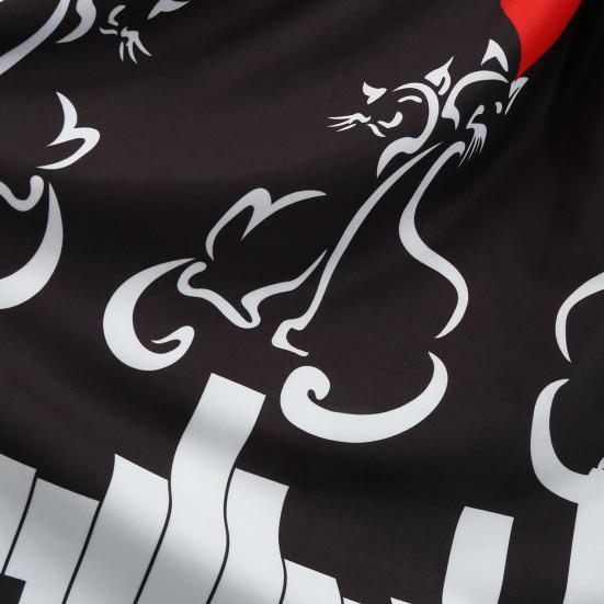 Dámské šaty bez rukávů v 50. letech vintage Vzor notového zápisu Midi šaty Retro koktejlové swingové šaty Áčkového střihu Večerní taneční róba na čajový dýchánek