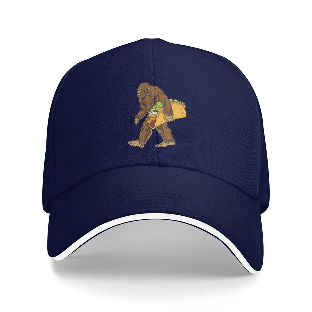 Boné de Baseball Bigfoot Sasquatch Carregando Taco Par Mulheres Personalizado DIY Chapéu Trucker Moda Verão Outdoor Academia Bonés Ajustáveis