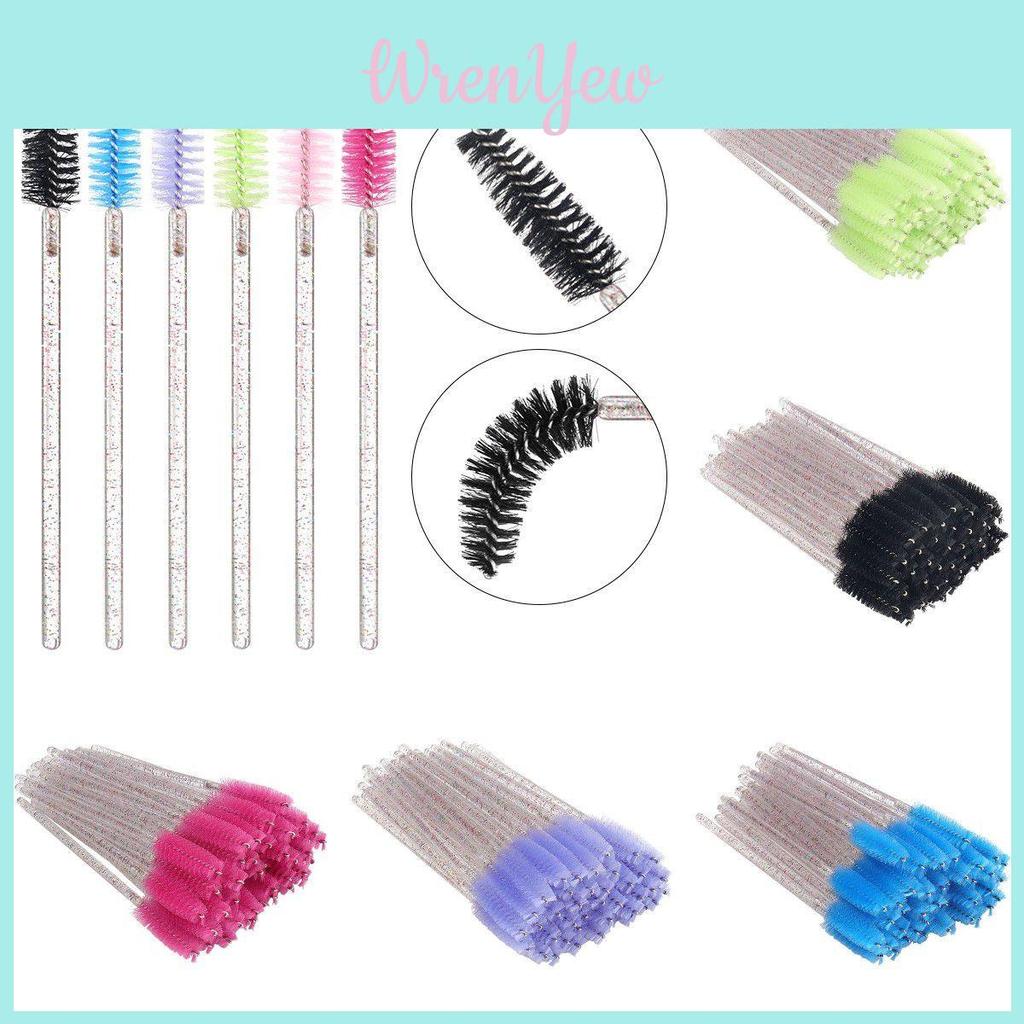 Disposable Eyelash Eye Brush With Elegant Crystal Diamond Handle And Spiral Design For Precise Makeup Application