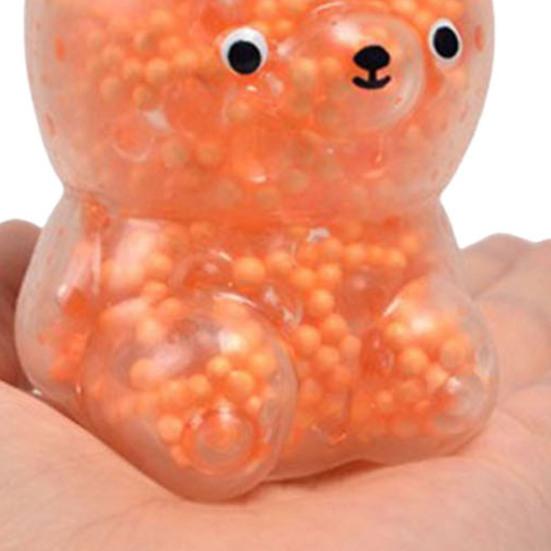 Glitter Bear Squeeze Toy Stress Relief Foam Bead Filled Bear Sensory Toy Anxiety
