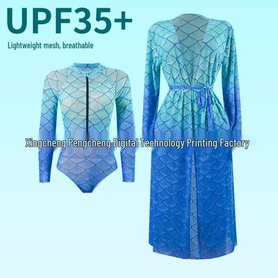 UPALNIK Costume da Bagno Intero da Donna in Rete con Protezione Solare, Design a Manica Lunga