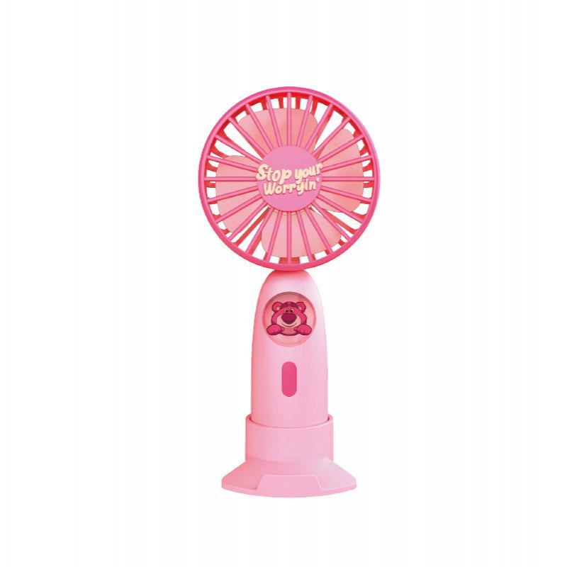 Strawberry Bear Portable USB Fan: Desktop & Handheld 1200mAh