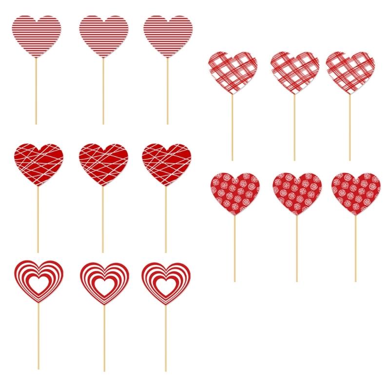 White Cardstock Vase Toppers Valentines Party Craft Set 15Pcs Assembled Home Decoration Accessories