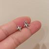 Y2K Stijl Holle Vijfhoekige Stud Oorbellen voor Vrouwen Personaliseer Sterrenbeeld Ronde Oor Gesp Metalen Accessoires Mode Sieraden