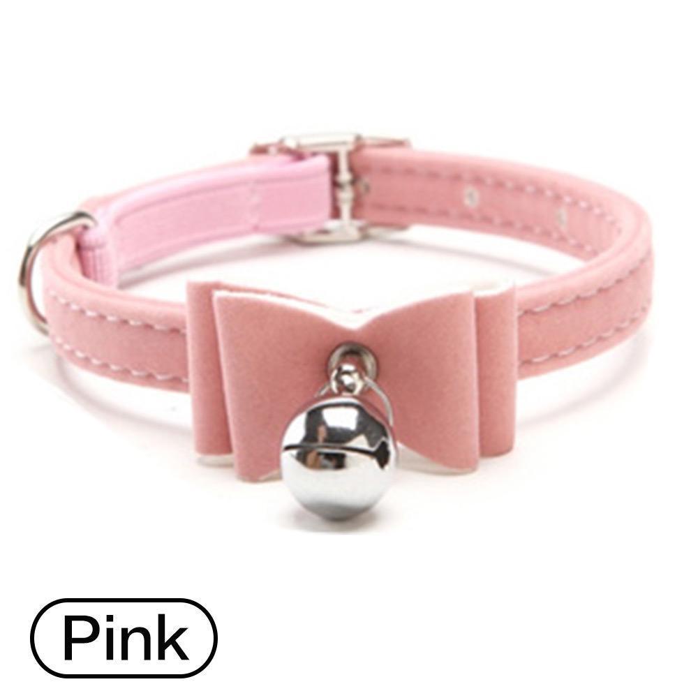 Pet Collar Cute Kitten Velvet Bow Tie Safety Elastic Adjustable Bowtie Bell Cat Dog Safety Buckle Collar