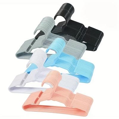 Strapazierfähige Kleiderbügel mit ergonomisch gebogenem Design | Mehrfarbige Optionen (Grau/Rosa/Grün/Weiß/Blau/Schwarz)