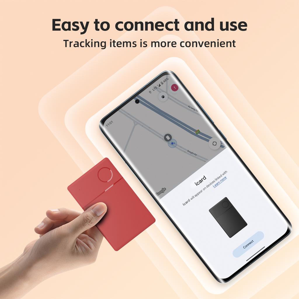 Recharaging Card Location Tracker Far Away Positioning Finder Work with Google's Find Hub for Samsung Xiaomi GMS Android Device