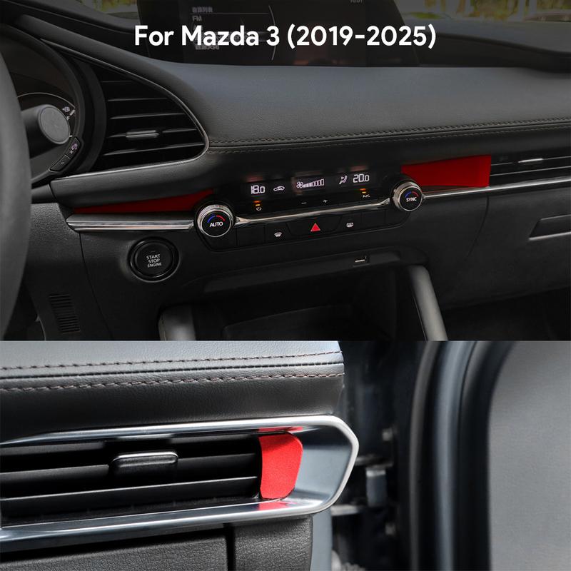 Premium Suede trument Air Outlet Panel Sticker For Mazda 3 BP 2024 2025 Mazda3 Axela LHD RHD