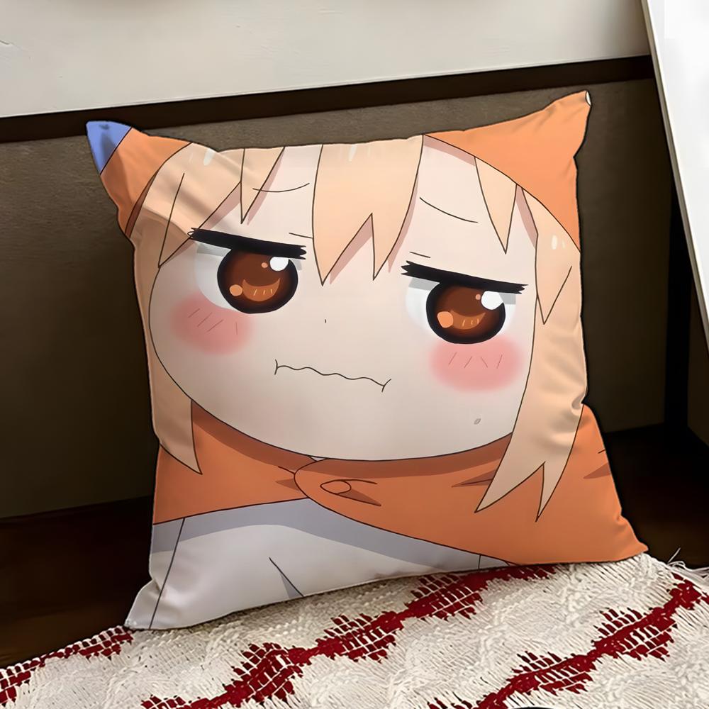 Anime HHimouto UUmaruchan Cushion Cover Reversible Soft Durable Pillow Cover Home  Car MultiScene Use for Daily Comfort