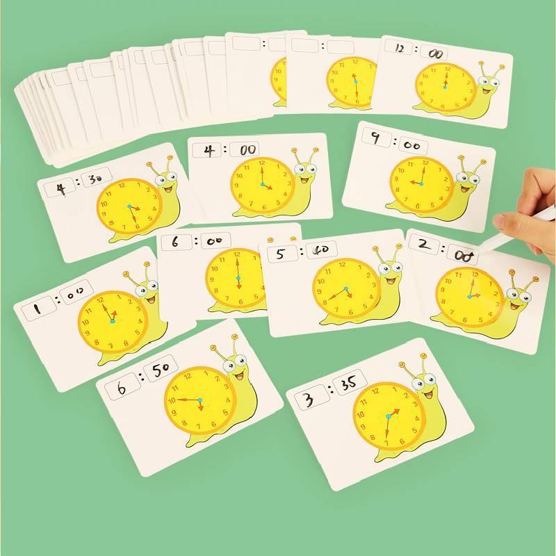 Snail Children Clock Set Educational Cartoon Tool Time Digital Model Gift Toy