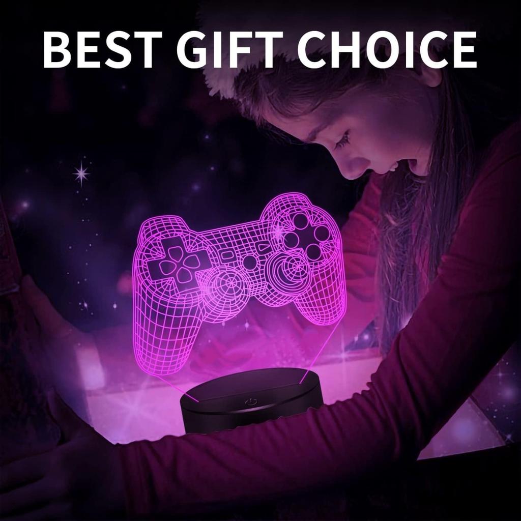 USB powered modern game controller LED night light, home bedroom table lamp, gamer birthday gift, lighting and decoration