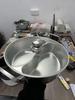304 Roestvrij Staal Inductie-Compatibele Hot Pot voor Shabu-Shabu - Dubbele Sectie Ontwerp, Smaakveilig, Huishoudelijk Gebruik