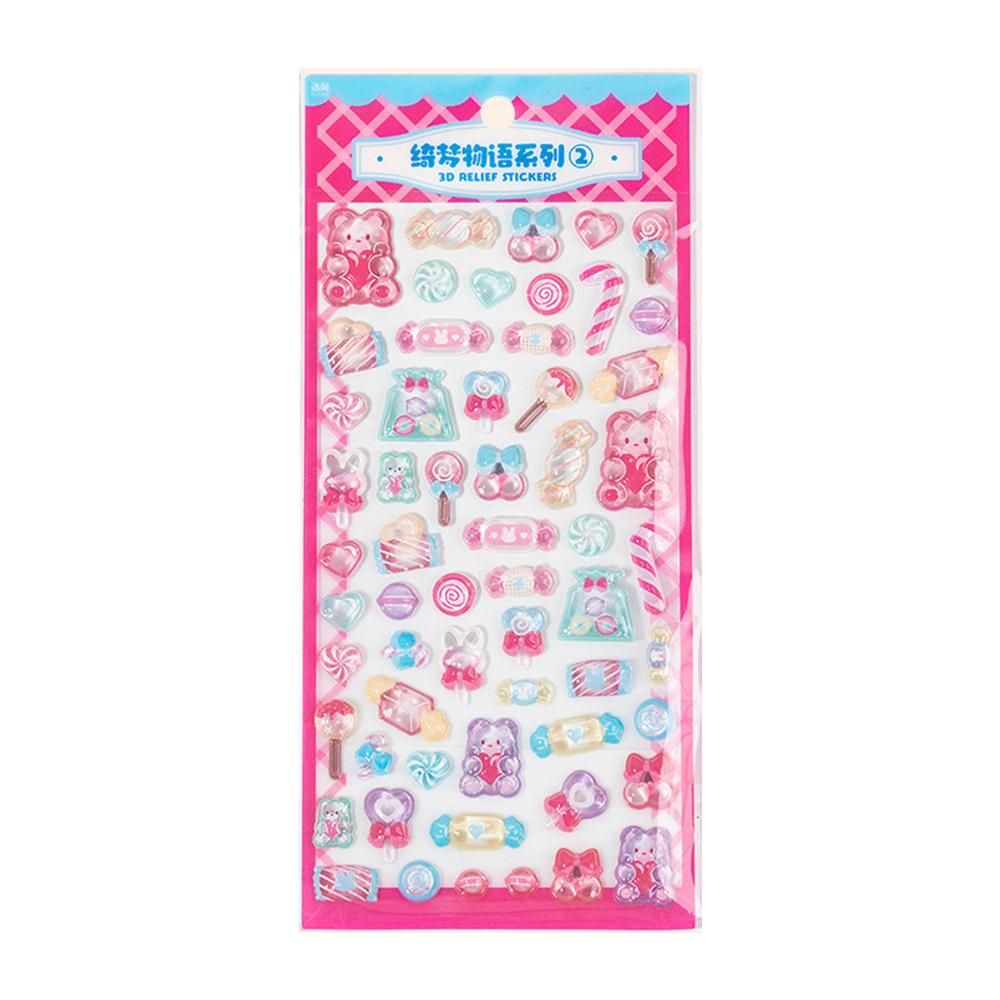 1/4pcs Cute 3D Sushi Candy Relief Stickers for Handmade Diy Scrapbooking Journaling Supplies