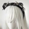 Dark Punk Cat Ear Rivet Headband Subculture Pointed Paw Cat Heavy Metal Leather Headband Spice Girl Gothic Headband