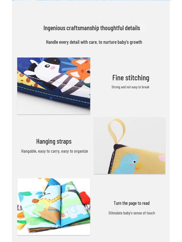 Cartea de pânză senzorială pentru bebeluși: Temă Ocean & Pădure