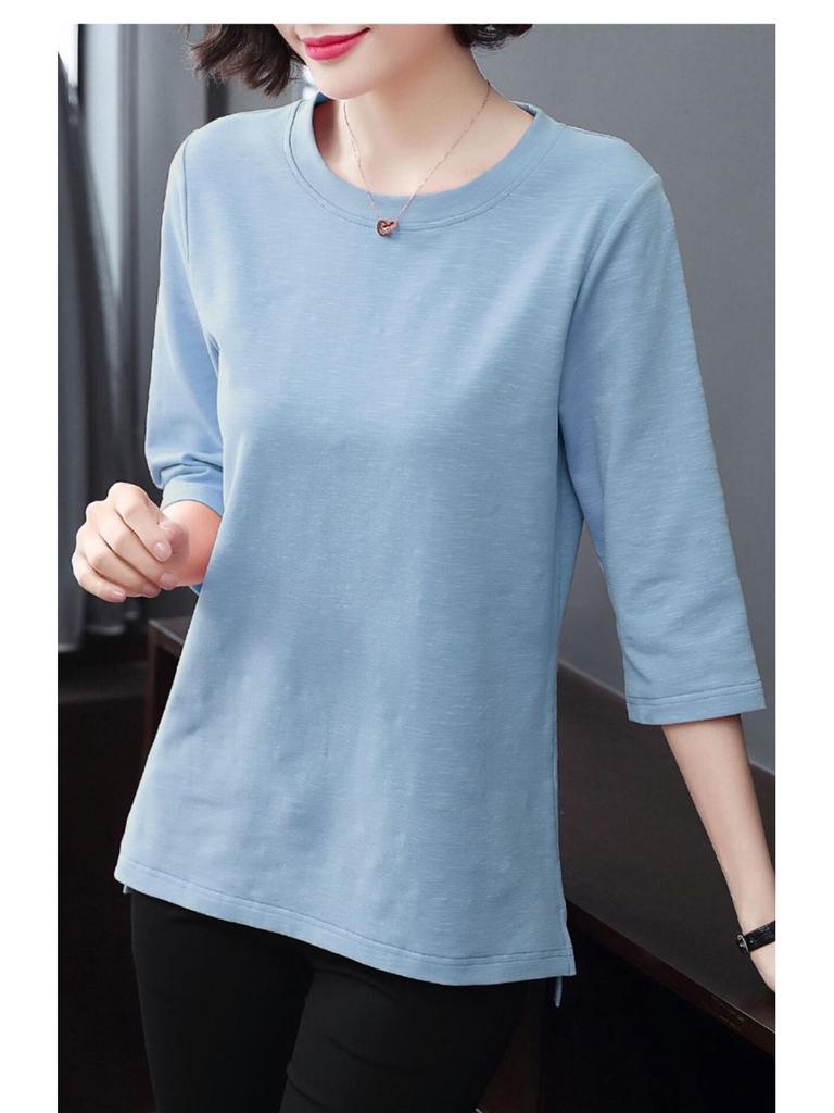 Korean Style Women's T-Shirt - Short, Seven-Sleeved, Long-Sleeved, Loose Fit, Plus Size for Spring and Summer