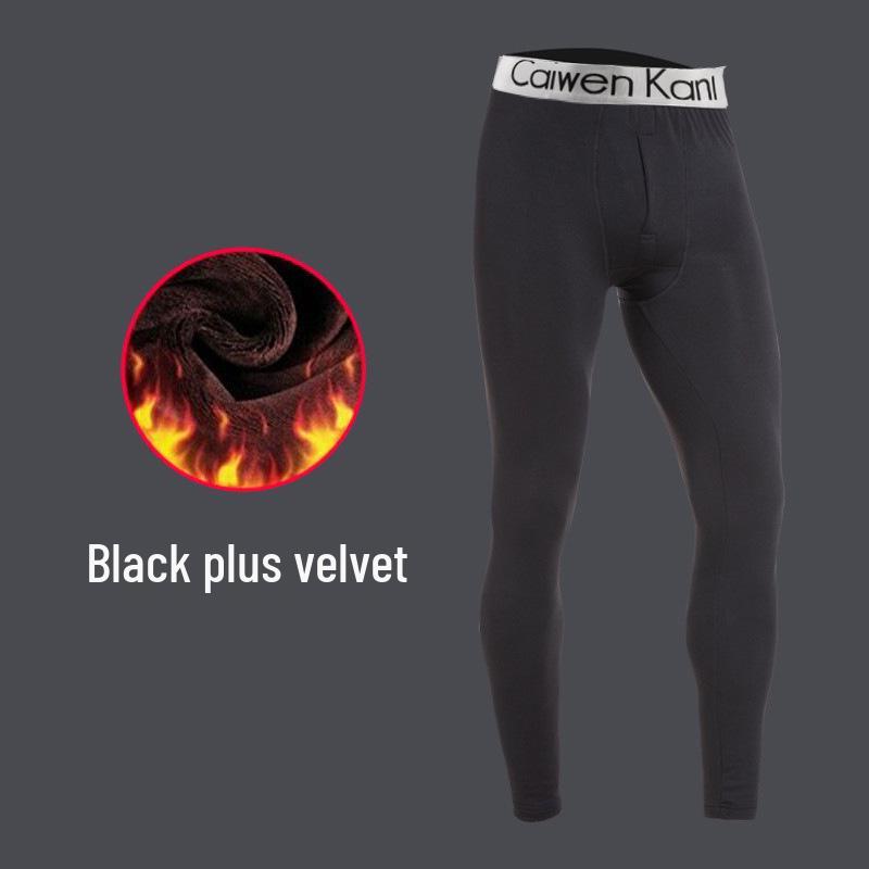 Men's Thickened Fleece-Lined Base Layer Underwear Set for Autumn