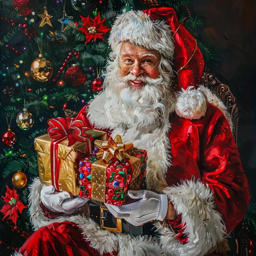 DIY Full Round Diamond Painting Cross Stitch Merry Christmas Santa Claus Snowman Home Decoration Arts Diamond Painting 5d Diamond Art Painting