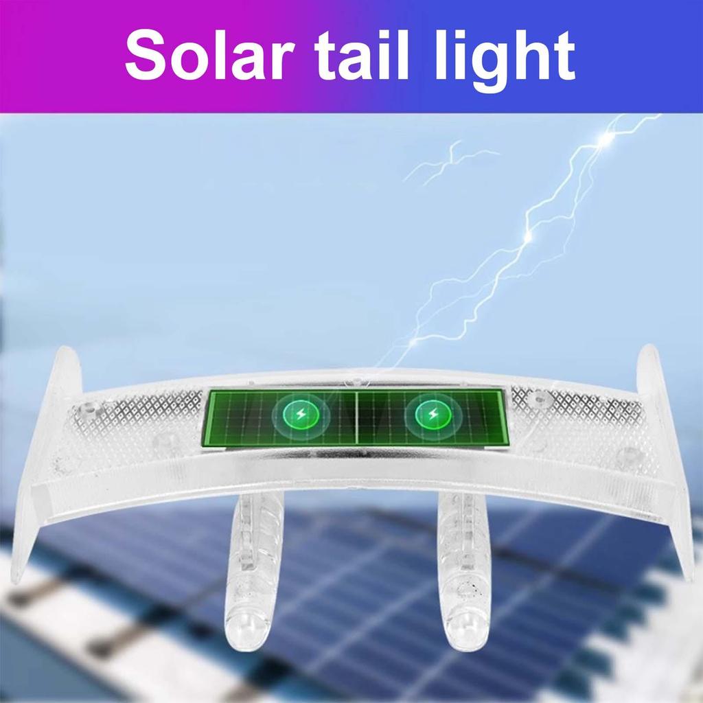 Tail Light For Vehicles All-Weather Safe Driving Solar Powered Tail Light For Car For Sedan Truck RV Night Riding Commuting