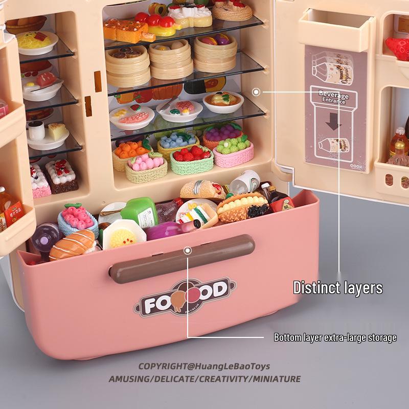 Educational Mini Kitchen Playset: Large Toy Refrigerator for Kids