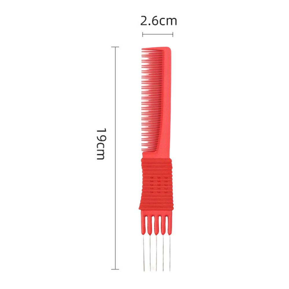 Carbon Combs with 5 Steel Tails Anti Static Heat Resistant Teasing Comb for Hair Salon or