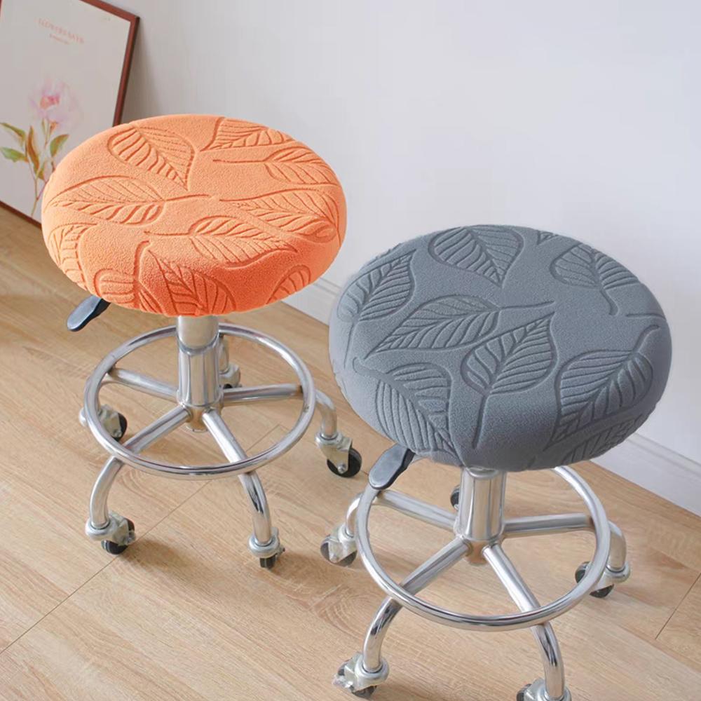 Runde Hockerbezüge Runde Drehhocker-Sitzbezüge Jacquard Staubdichte Stühle Barhocker Überwürfe Elastizität Sitzbezug