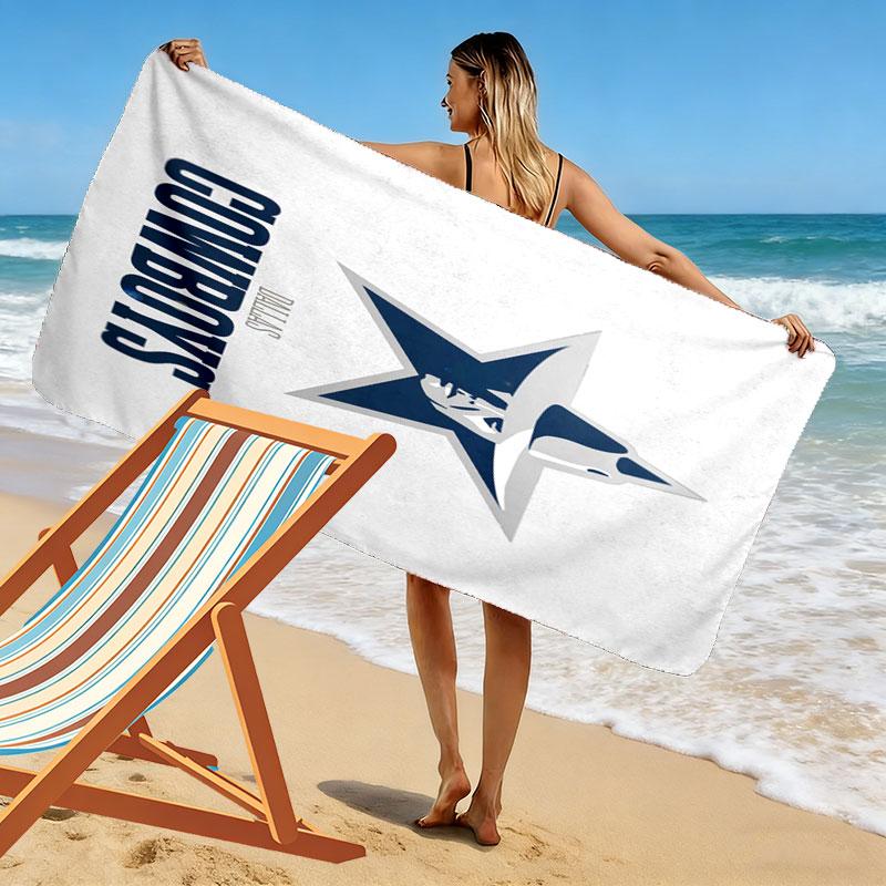 Asciugamano da Spiaggia con Stampa Dallas Cowboys, Asciugamano Grande Morbido ad Asciugatura Rapida per Spiaggia Campeggio Nuoto