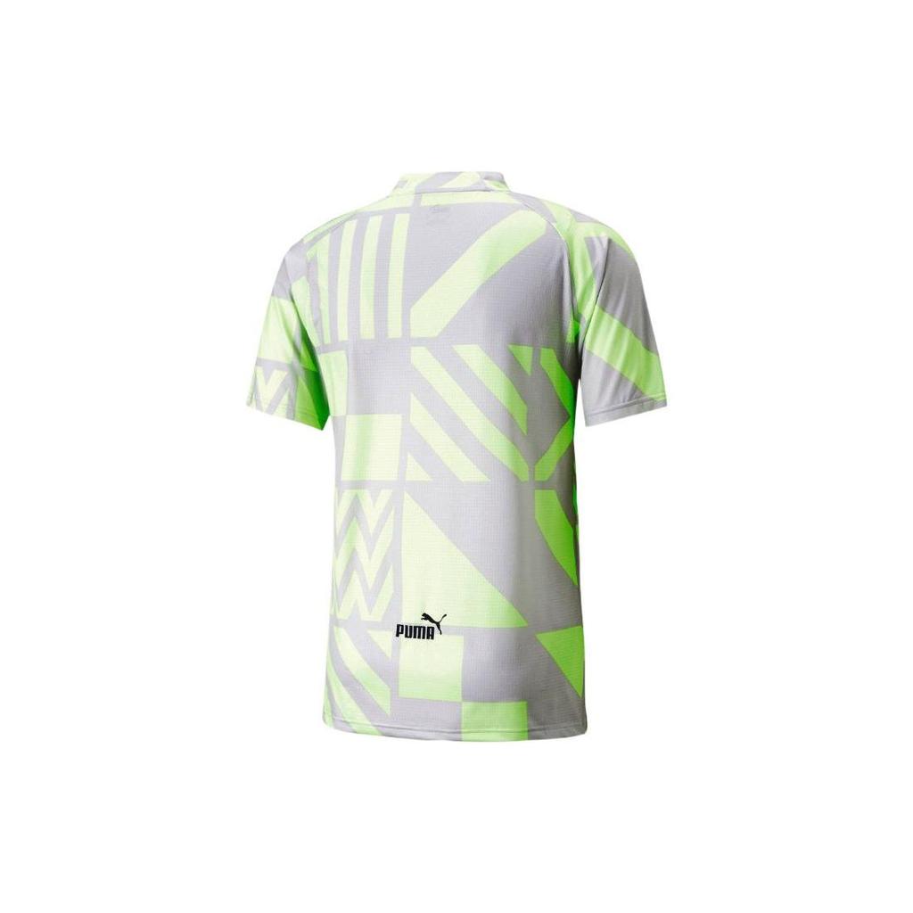 Puma Manchester City Color Block Logo Graphic Short Sleeve T-Shirt Men Tops Green 767778-26