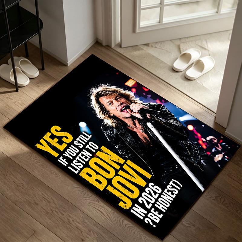Bon Jovi A A rug suitable for office chair areas living rooms and computer desks perfect for home offices and an ideal holiday gift