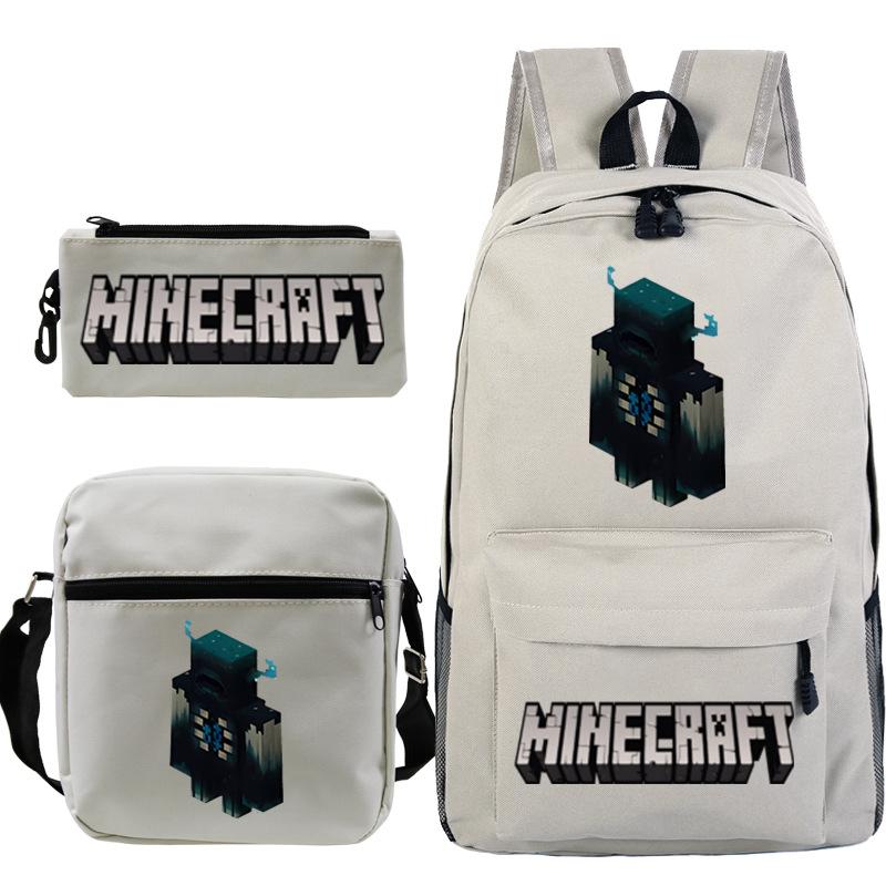 Game Minecraft Printed Children'S School Bag Oblique Span Bag Stationery Pencil Bag Student Backpack Set