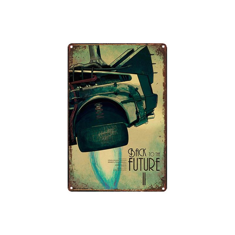 Zpátky do budoucnosti Slavný Sci-Fi Film Plechová cedule Kovová Železná deska Malba Retro Klasický Plakát Bar Ložnice Nástěnná Samolepka Umění Pl s