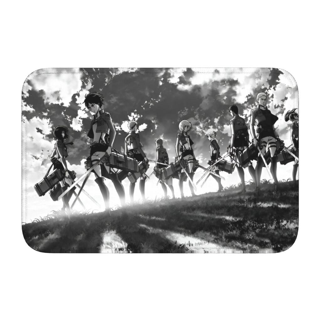 Attackes On Titan Front Door Mat Anti-Slip Indoor Welcome Waterproof  Doormat Living Room  Entrance Rug Carpet Footpad