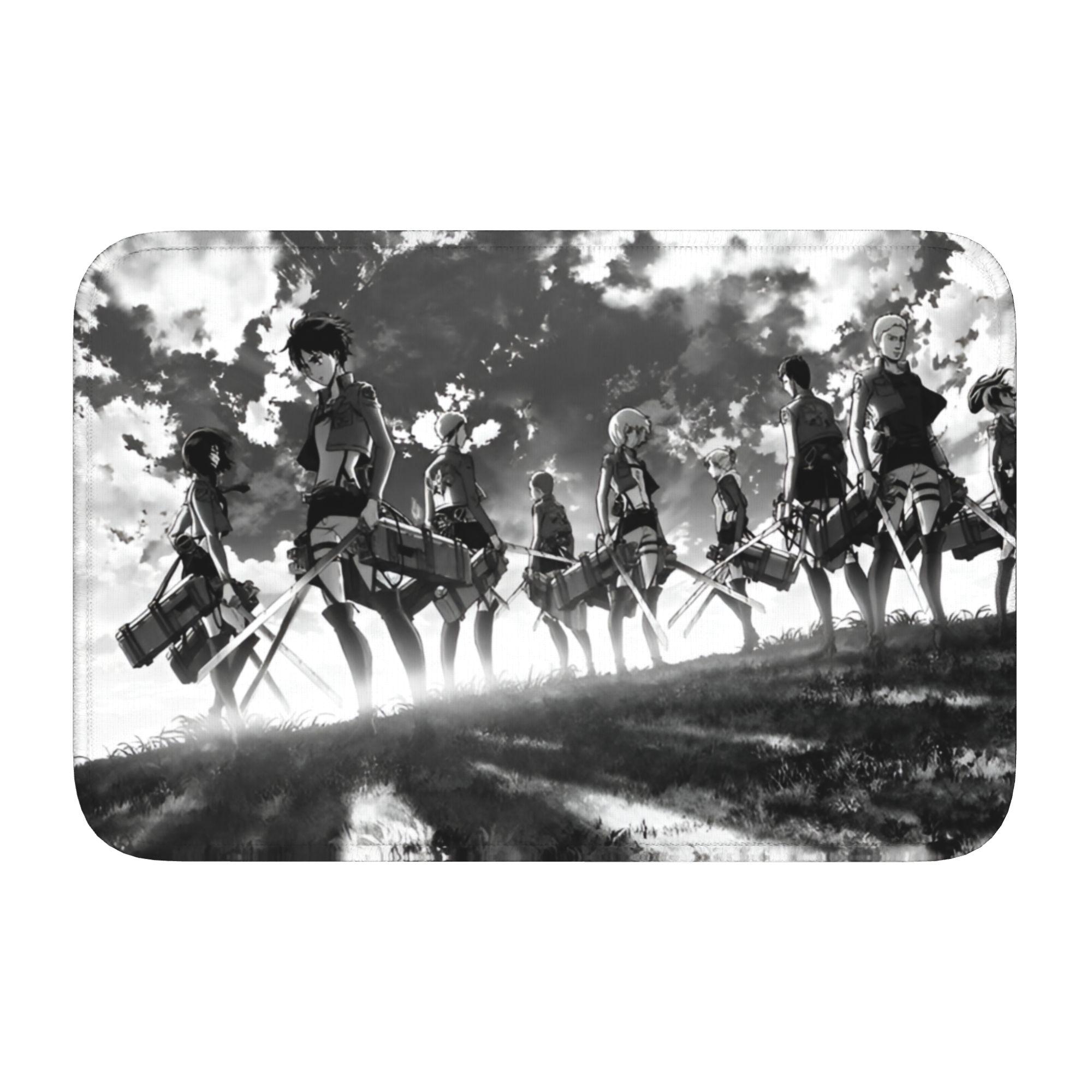 

Attackes on Titan Front Door Mat Anti-Slip Indoor Welcome Waterproof Doormat Living Room Entrance Rug Carpet Footpad 60cm x 90cm