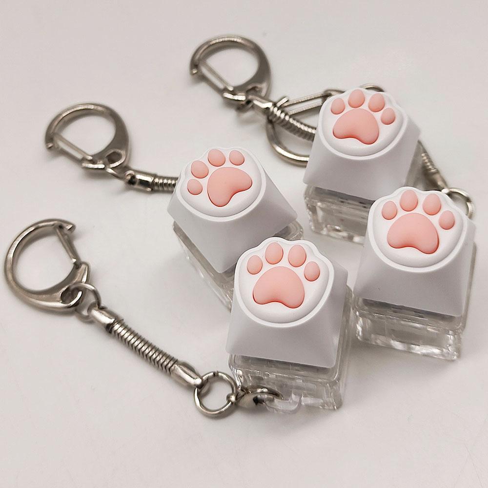 Cat Claw Button Cute Cat Claw Soft Silicone Decompression Test Axis Device Decompression Keychain Pendant Creative Relief Toy