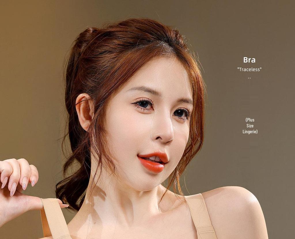 Plus Size Full Coverage Invisible Bra: Lifts, Supports, Anti-Sagging, Thin Cup, Seamless Fit for Large Busts