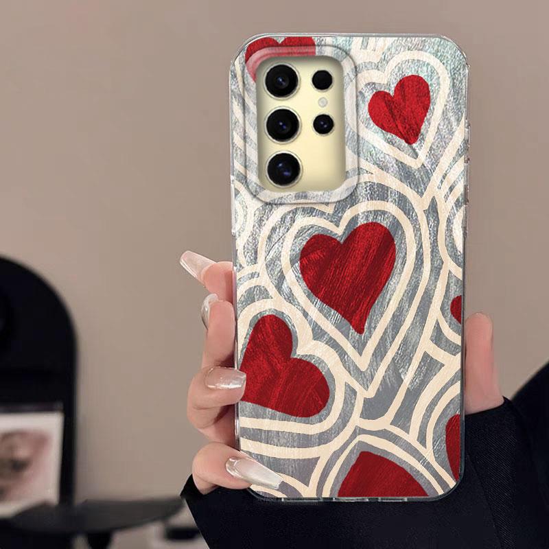 Case For Samsung Galaxy A56 S24 S25 Plus Ultra A15 A25 A55 A35 A16 A26 A36 5G Phone Cover Graffiti New Pink Love Patterns Bumper