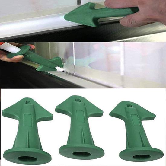 Sink Joint Silicone Caulking Tools Sealant Nozzle,Caulking Epoxy Piston Nozzle Accessories,Great Tools for Kitchen Bathroom Window 3 in 1 Silicone Caulking Tools,Caulk Nozzle Applicator Green