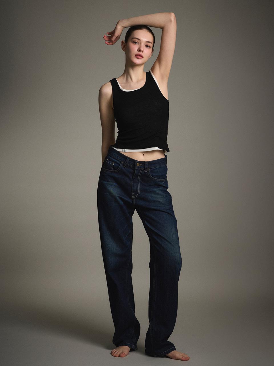 Grande Line See-Through Ribbed Sleeveless Gray/S