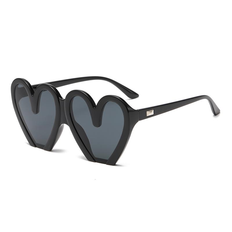 Fashion New Peach Heart Sunglasses Female Trend Personality Party Large Frame Sun Glasses Street Photo Eyelasses