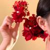 Red Chinese Style Hair Clip Butterfly Flower Hairpin Elegant Hanfu Hair Accessories  Wedding Party