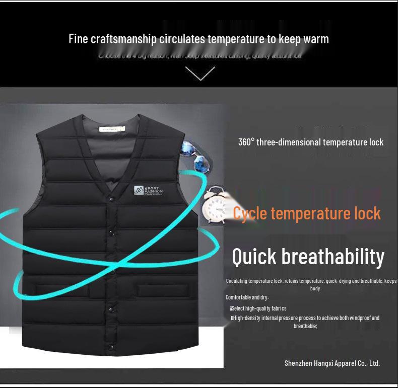 Men's Plus Size Cotton Vest - Sleeveless, Warm, Casual Fit for Seniors - Ideal for Autumn and Winter