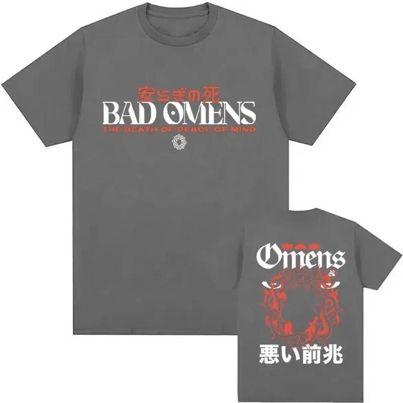 Retro Bad Omens Graphic T Shirt 2024 Tour American Music Concert T-Shirts Men's Gothic Hip Hop 100%Cotton T-Shirt Streetwear