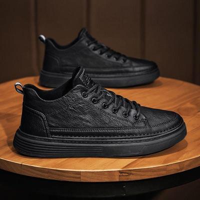 Men's Shoes Autumn Casual Leather Shoes Kitchen Chef Waterproof Flat Shoes Non-slip Wear-resistant Work Shoes Labor Insurance Tide Shoes