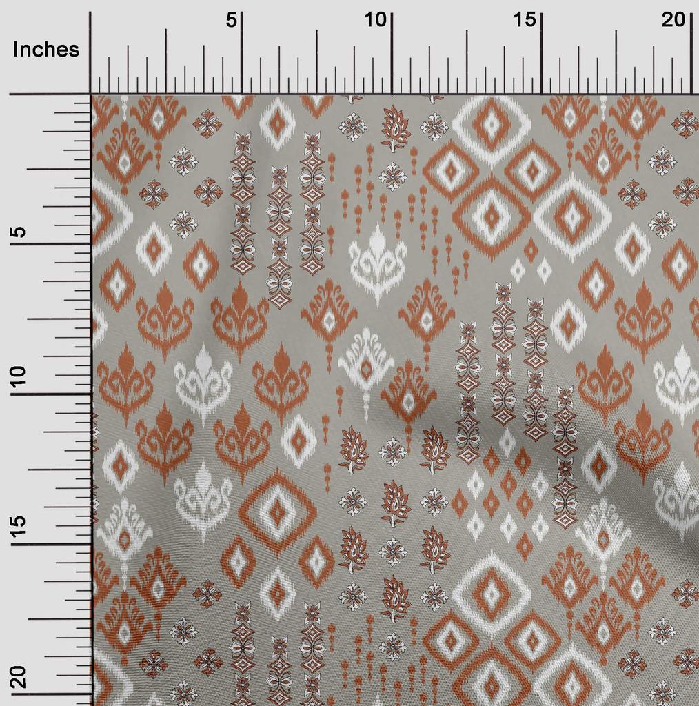 oneOone Cotton Flex Fabric Block & Geometric Ikat Print Fabric By The Yard 40 Inch