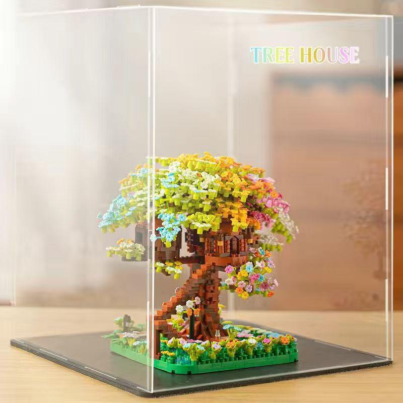 Compatible Purple Cherry Blossom Tree House for Lego with Castle Bouquet, Assembly Toys for Kids, Gift & Exquisite Ornament