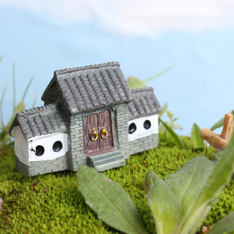 Esel Retro Alte Tor Harz Chinesische Architektur Stein Mühle Figuren Micro Landschaftsbau Decor