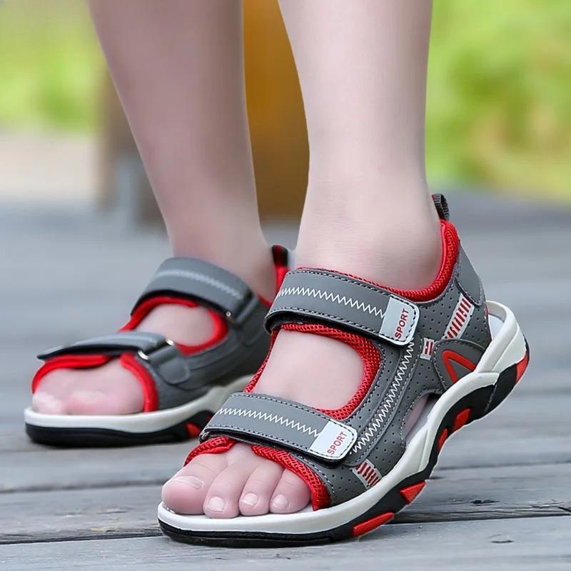 Sport-Sandalen für Jungen Atmungsaktiv Outdoor Weiche Sohle Strandschuhe Sommer Kinder Freizeit Wandersandalen Rutschfest