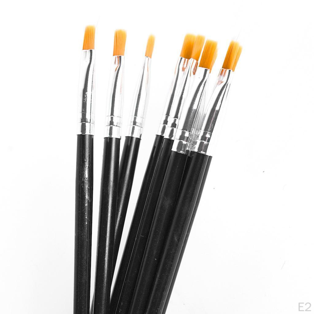 Set of 10 Pieces Synthetic Hair Paint Brushes, Black, for Acrylic, Oil and Watercolor Painting 4mm
