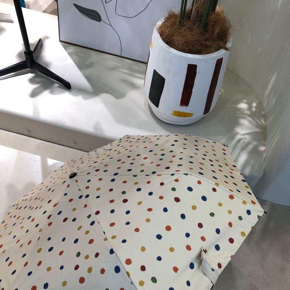 Colorful Vinyl Automatic Umbrella Windproof UV Protection UV Protection Umbrella Portable Mini Durable Folding Umbrella Girls