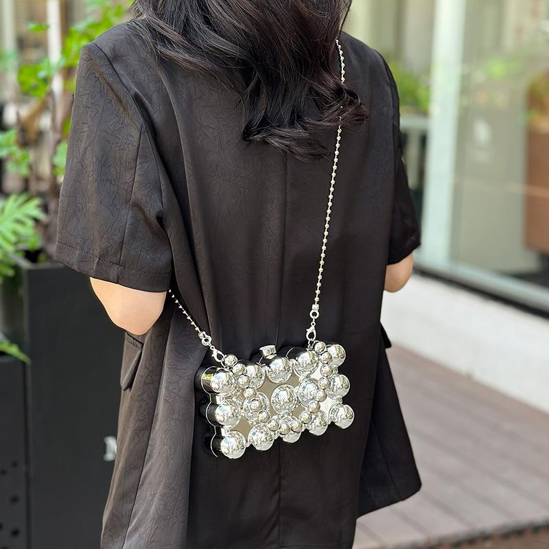 Acrylic bag women's 2025 new European and American fashion glossy shoulder bag ins personalized trend messenger box bag